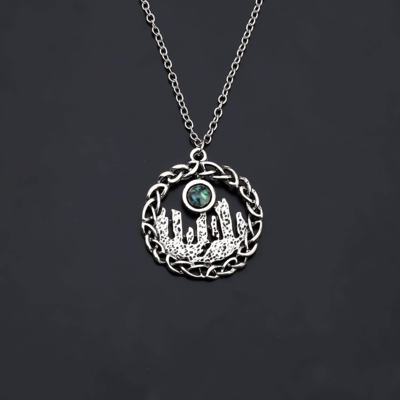 CENWA Inspired Necklace Scotland Standing Stone Pendant Necklace (green)
