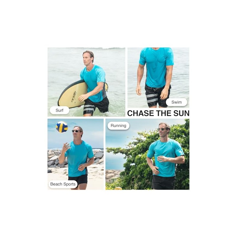 Kanu Surf Men's CB Rashguard UPF 50+ Swim Tee, Neon