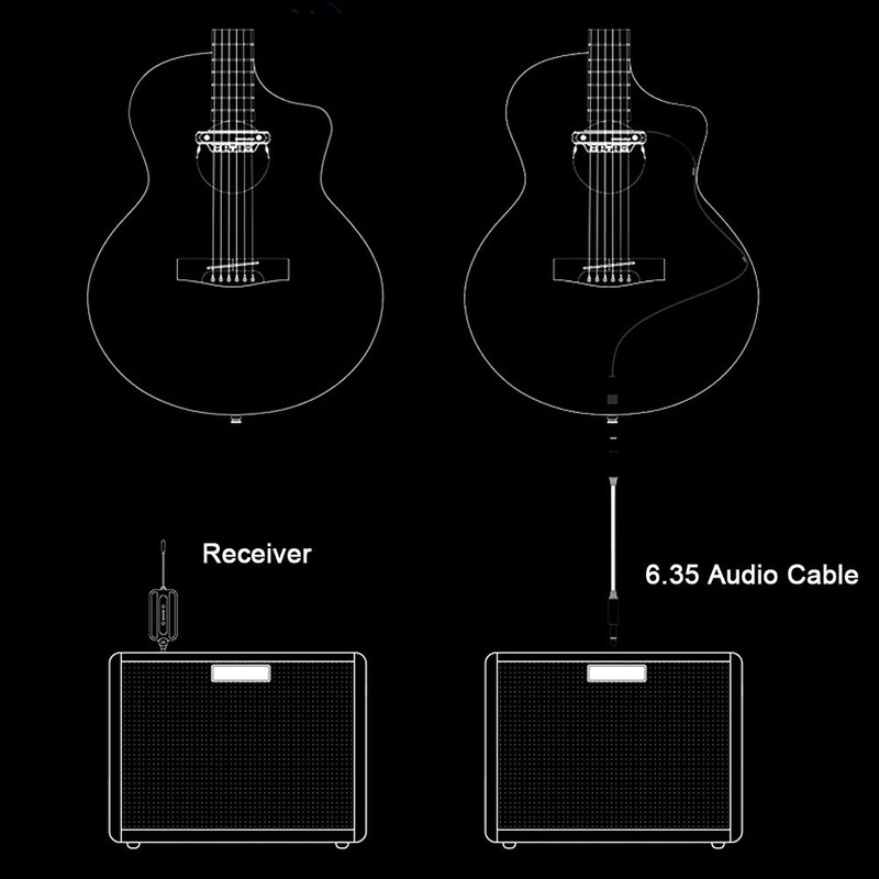 Wireless & Wired Acoustic Guitar Pickup System,Wireless Soundhole Pickup with