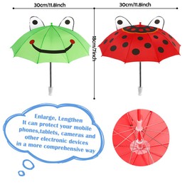 SIEBOLD 2 Pcs Mini Phone Umbrella With Magnet holder,Umbrella For Phone,Phone SunShade Umbrella,Doll Umbrella for Garden,Outdoor,Beach umbrella for phone Sunshade