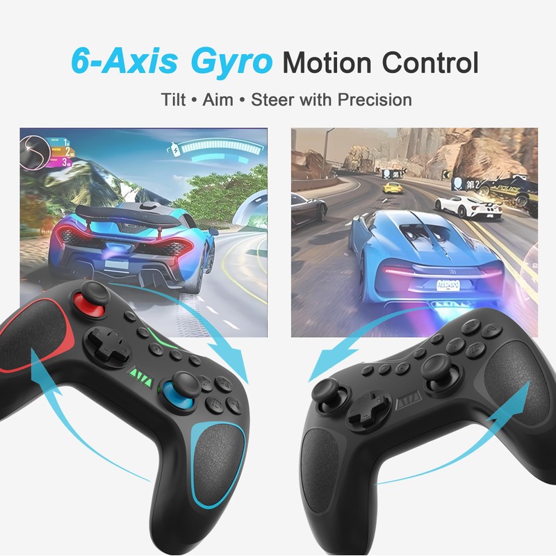 Playnex Wireless Switch Controller 2 PACK for Switch/Switch Lite/OLED/Switch 2/PC