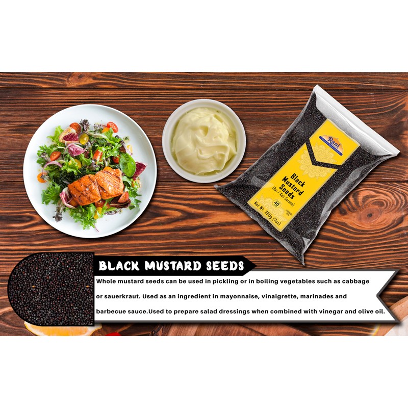 Rani Black Mustard Seeds Whole Spice (Kali Rai) 7oz (200g)