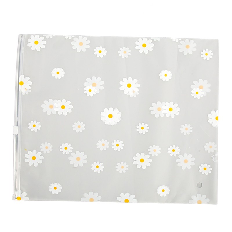 30PCS Frosted Slide Zip Plastic Bags Daisy Pattern Reusable Lightweight