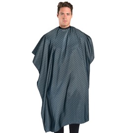 BD Barber Diamond Grid Barber Cape - Snap Closure, Water-Resistant, Lightweight Polyester, 45"x65", Professional Coverage for Cutting, Styling, and Grooming Tasks