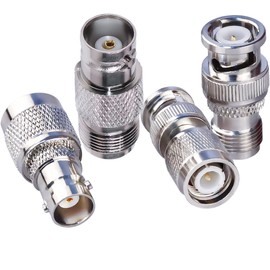 TUOLNK 4 Type Set TNC to BNC Female RF Coaxial Coax Adapter TNC Female to BNC Male Coaxial Coax Adapter for Wi-Fi Radios External Antenna TNC to BNC RF Coaxial Adapter Connector Kit