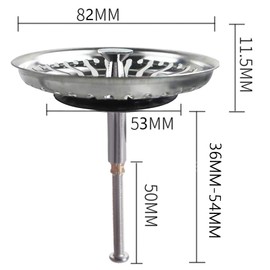 Blanco125555 Sink Strainer Basket 82 mm Can Replace with Spigot (30 mm) for Eccentric Operation Stainless Steel Sink Strainer Height Adjustable