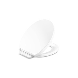 KOHLER K-26802-0 Impro ReadyLatch Quiet Close Round-Front Toilet Seat, Round Toilet Seat, Soft Close Toilet Seat, White