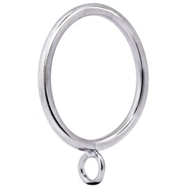 JushengXMX Metal Curtain Rings with Eyelet 1.49” Inner Diameter,Fits Up to 1 1/4-Inch Rod (Satin Nickel,24Pcs)