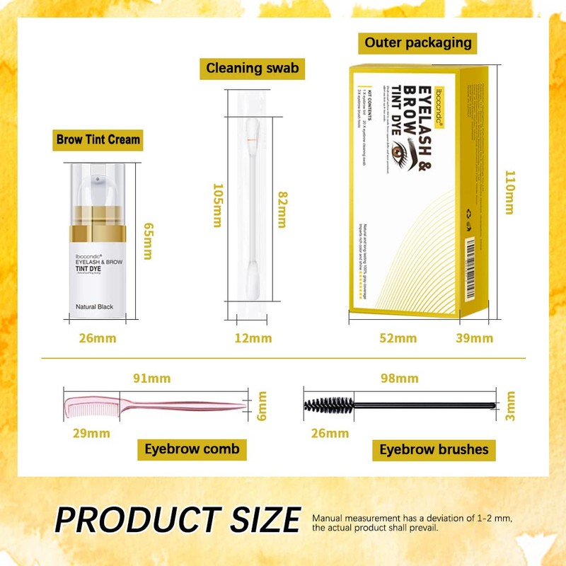 SHEEYOON Eyebrow Tint Cream, Professional Brow Eyelash DYE Kit, Natural