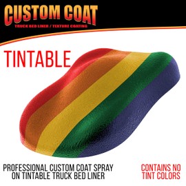 Custom Coat Tintable Base Only 1 Quart Urethane Spray-On Truck Bed Liner Kit - Easy 3 to 1 Mix Ratio, Just Mix, Shake and Shoot - Durable Textured Protective Coating, Prevent Rust