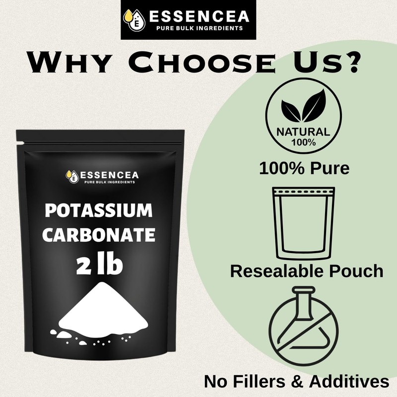 Potassium Carbonate 2lb by Essencea Pure Bulk Ingredients | 100%