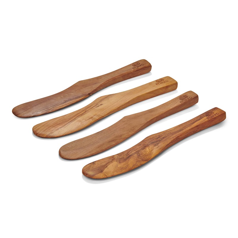 Berard Acero Olive Wood 6 Inch Spreader, Set of 4