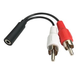 6 Inch 3.5mm Female to 2 RCA Male Stereo Audio Y Cable, Nickel Plated Adapter Compatible for TV,Smartphones, MP3, Tablets, Speakers,Home Theater, (12 Pack)