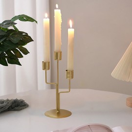 Candlestick Holders Taper Candle Holder,Set of 2 Metal Candle Holders,Decorative Candlestick Holder for Festive Table Decor, Wedding, Dinning, Party, Anniversary,Christmas Home Decor