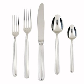 Fortessa Metropolitan 18/10 Stainless Steel Flatware, 5 Piece Place Setting, Service for 1