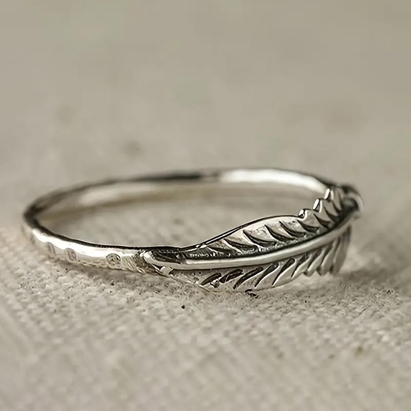 Retro Vintage Oxidized Leaf Braided Twisted Wrap Thumb Ring，Vintage vintage
