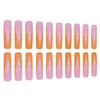 24pcs Curve Press on Nails Extra Long Fake Nails Orange