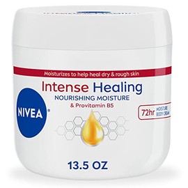 NIVEA NIVEA Intense Healing Body Cream, Non-Greasy Daily Moisturizer for Dry Skin, Enriched with Provitamin B5, Moisturizes Up To 72 Hours, 13.5 Oz Jar