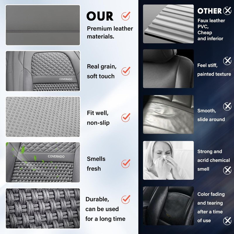Coverado Car Seat Covers Front Seats, Waterproof Front Seat Covers
