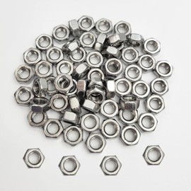 Tom's world 60Pcs M6-1 Hex Nut Assortment Set Stainless Steel 304(18-8) Metric Hexagon Nut for Bolts, Bright Finish, Full Thread (M6)