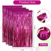 BEISHIDA 4 Pcs Hot Pink Rosered Door Streamers Curtain Party