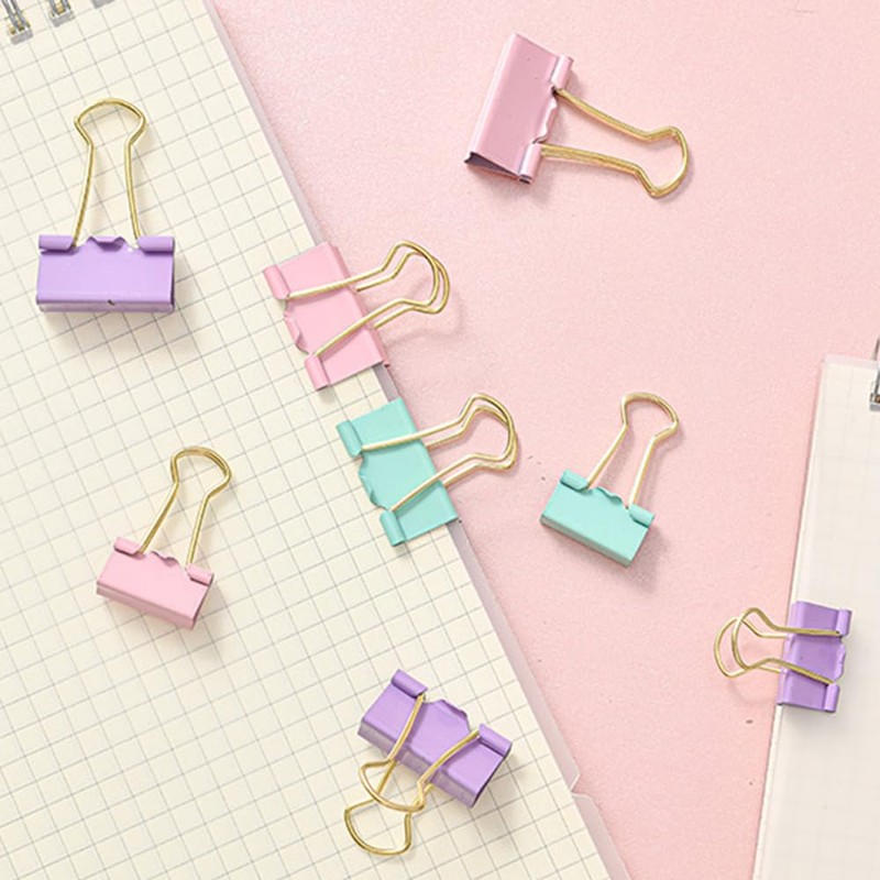 Buer Homie Paper Clips Binder Clips Office Stationery Set, 4-Grid