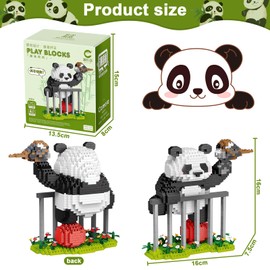 YUPDFGB Mini Panda Building Toy, Panda Building Blocks Toy Bricks, 1098 Pieces Handstand Panda Building Toy, Building Blocks for Adults Children, Collector's Model for Home or Office