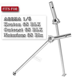 RCMYou Drive Shaft Axles Upgrades Part for Arrma 1/8 Kraton 6S BLX,Outcast 6S BLX,#45 Steel 4PCS Front Rear CVD Driveshaft Silver,w/Wheel Hex Nuts Red