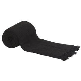 DN COLLECTION Cotton Throw For 1 Seater Sofa Couch Chair 127 x 152cm Reversible Black Bed Waffle Throw Single Size (Honeycomb Black, 50'' x 60'' (127 x 152cm))