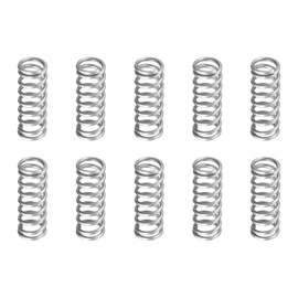 DTGN 1 x 7 x 20 mm (DxADxL) Compression Spring - 10 Pack - Good for Machines - Spring Steel Extension Spring - Grey