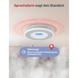 X-Sense X-Sense Rauch und CO Melder mit Sprachalarm und Standortansage, mit XP0A-MR11 Kits, 30 mm dick ohne SBS50 Basisstation, XP0A-MR, 1 Stck