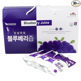 KOREA Ttadam Blueberry Juice (Blueberry) 3.52oz (100ml) per Pack, 30 Pack per Box