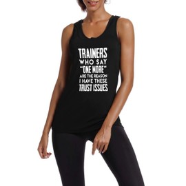 WINGZOO Workout Tank Tops for Women-Womens Funny Saying Fitness Gym Racerback Sleeveless Shirts Black