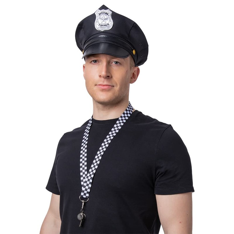 Wicked Costumes Police Whistle on Lanyard - Black and White