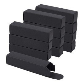NICENEEDED 50 Pack Rectangle Black Boxes, 3.35 x 0.8 x 0.8 Inch Empty Lip Gross Box, Balm Perfume Essence Oil Make-up Organzier Tube for Packaging