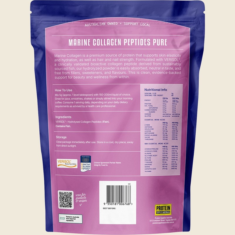 Protein Supplies Australia Marine Collagen Peptides Unflavoured 300g