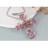 Alilang Goth Cross Pendant Necklace Sparkly Crystal Rhinestones Brooch Pin