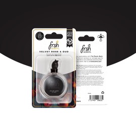 FRSH Scents FR8630 Velvet Rose & Oud Hanging Deluxe 3D Bottle Air Freshener - Lifespan of up to 30 Days - Ideal for rear-view mirrors and hanging handles - Single Pack,Black