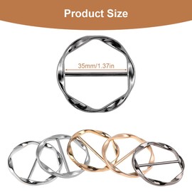 VODAFQS Pack of 5 Metal T Shirt Clip Buckle Scarf Ring Buckle Clothing Corner Button Metal Round Circle Clip Buckle Clothing Ring Wrap Holder for Women, gold
