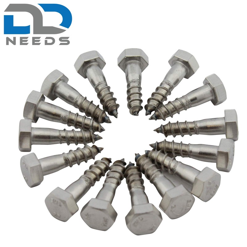 D2D Pack of 20 Hexagonal Wood Screws 10 x 50