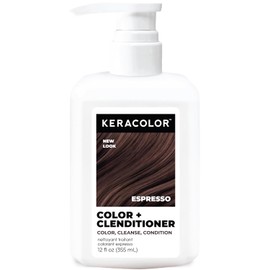 KERACOLOR Clenditioner ESPRESSO Hair Dye - Semi Permanent Hair Color Depositing Conditioner, Cruelty-free, 12 Fl Oz