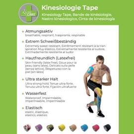LisaCare Kinesiology Tape - Physio Tape - Set of 3 Camouflage Red Latex- 5 cm x 5 m Roll