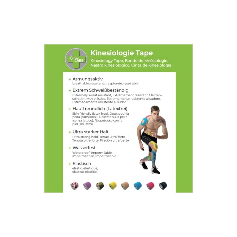 LisaCare Kinesiology Tape - Physio Tape - Set of 3