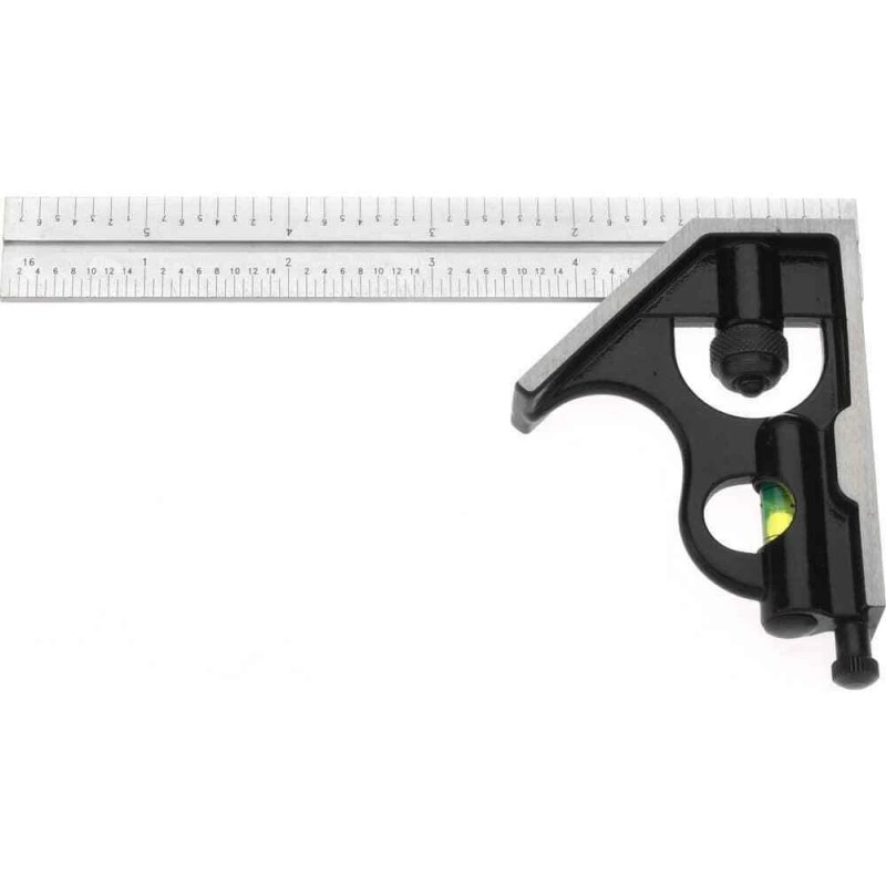 SPI 13-350-4 Combination Square Set: 2 Piece, 6" Blade, 4R