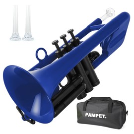 PAMPET SEA LION Professional Plastic Bb Trumpet Standard Trumpets Trumpet Set for Student Beginner Bb Trumpet Instrument (Blue)