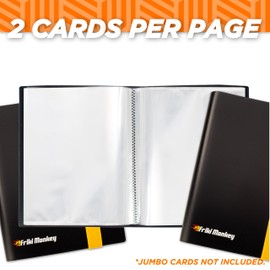 Scrapbook for XXL Cards, Albums with Capacity for 60 Real Promo GX, VMAX, V or EX Cards, 30 Pages for Jumbo Cards, Large Scrapbook 21.1 x 14.5 cm (Black)