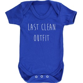 Hippowarehouse Last Clean Outfit Baby Vest Bodysuit (Short Sleeve) Boys Girls Royal Blue