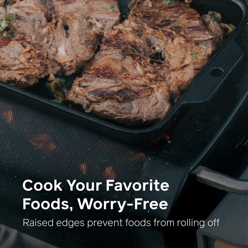 BioLite Cast Iron Outdoor Griddle for FirePit+, Pre-Seasoned, Durable and