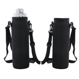 Wisebom 8 x 22 cm Water Bottle Covers, 2 Pieces, 1000 ml Bottle Holder Bag with Adjustable Shoulder Strap, Portable Carry Bag for Water Bottles, Thermal Holder Bag for Hiking, Running, Walking,