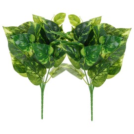 PATIKIL Artificial Greenery Plants, 7 Bundles Green Plant with Scindapsus Leaf Leaves Grass Stems for Home Wedding Garden Office Decoration Party Table Backyard Indoor, Green